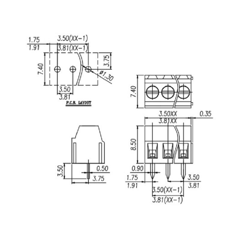 3 pin screw terminal