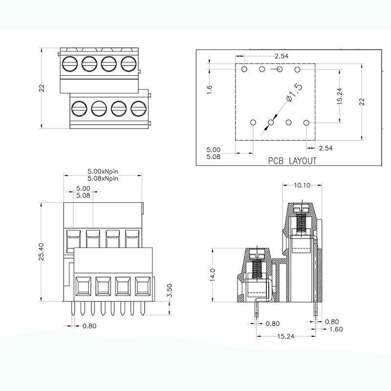 2 way terminal block