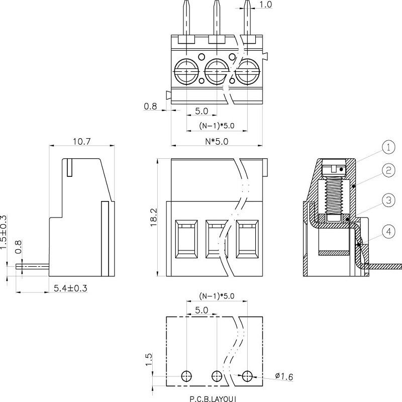  pcb terminal block