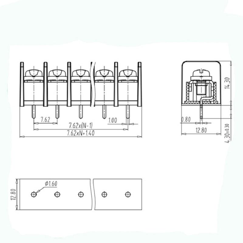 pcb barrier terminal block