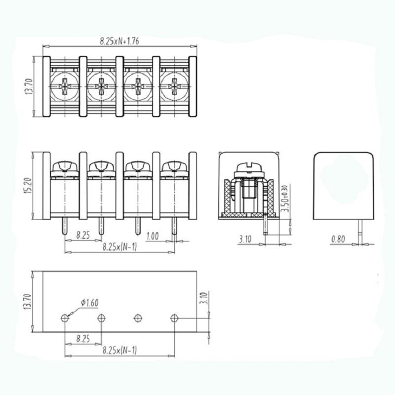 4 pin terminal block