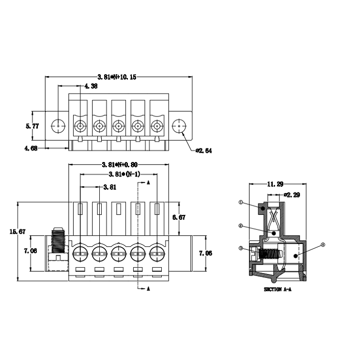 3.81 mm terminal block